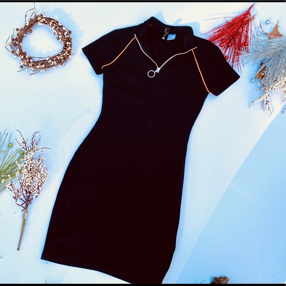 H&M | Dresses | Jersey Dress With A Zip With Tags | Poshmark